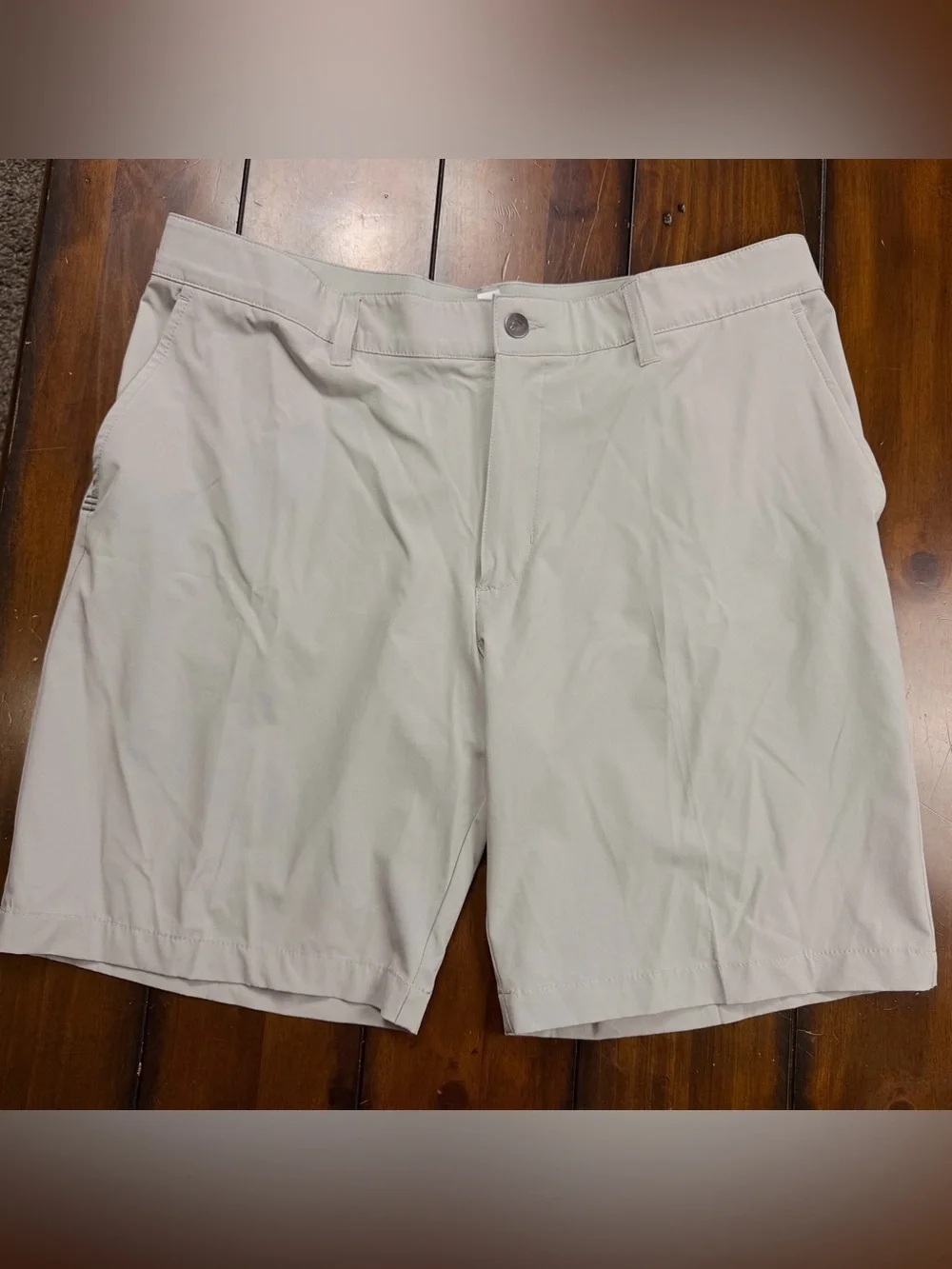 adidas Men's Flat-Front Performance Shorts - Cream